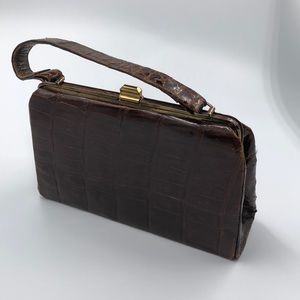 1950’s Vintage Supple Dark Brown Snakeskin Handbag